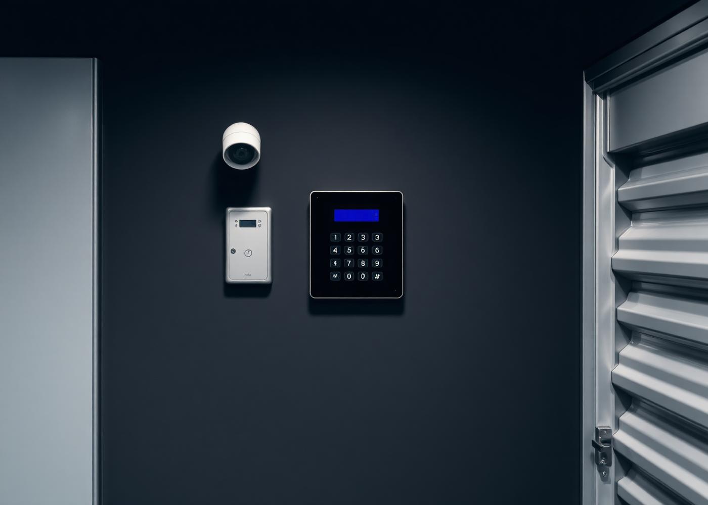Keypad access panel and camera at a Northline facility